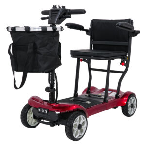EasyGo Red Four-Wheel Electric Scooter for Seniors
