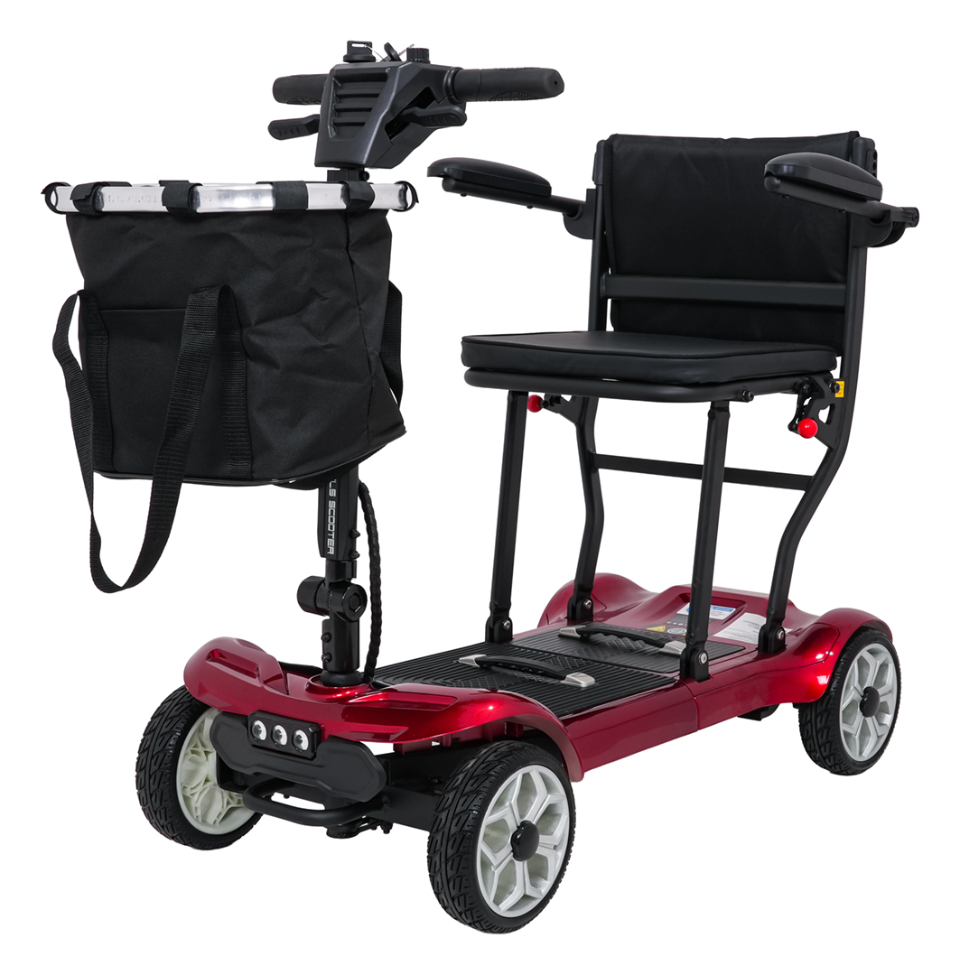 EasyGo Red Four-Wheel Electric Scooter for Seniors