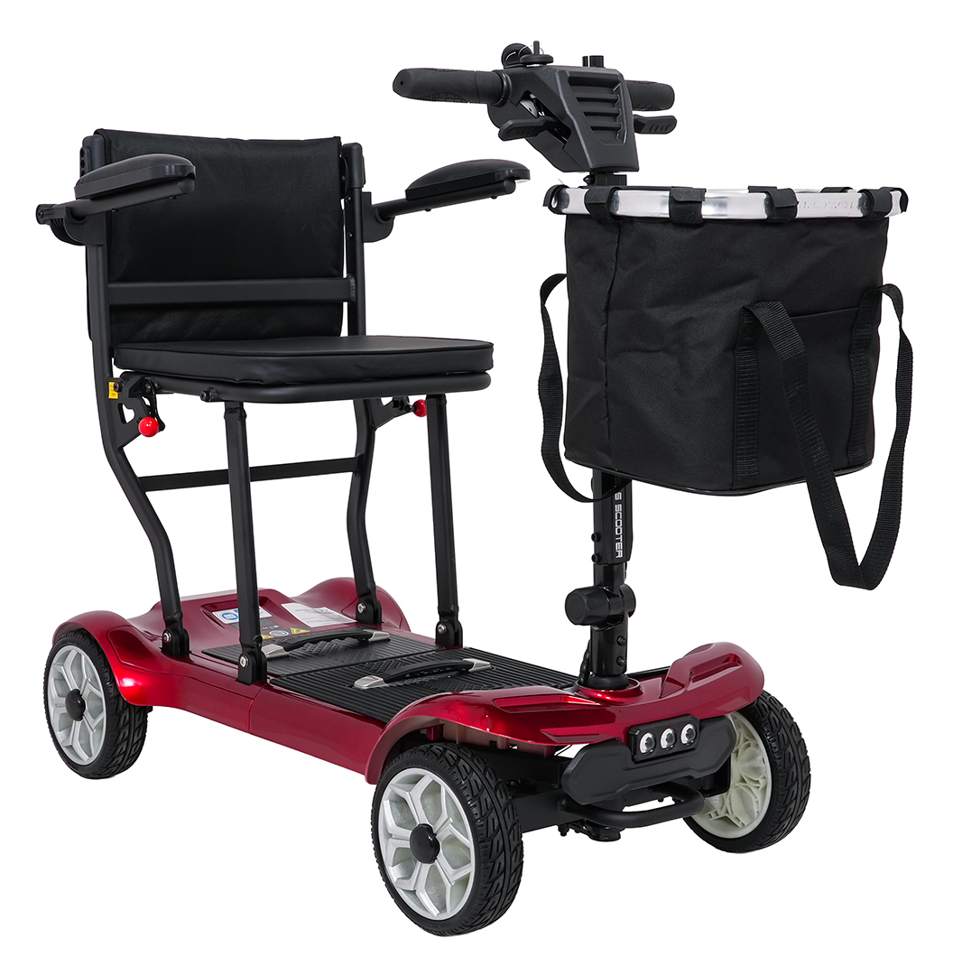 EasyGo Red Four-Wheel Electric Scooter for Seniors