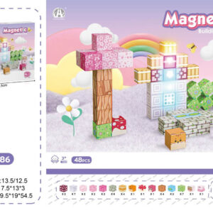 Magnetic Cube Set, Magnetic Blocks 48 pcs + Light