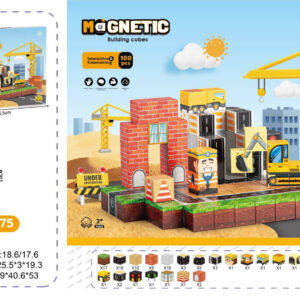 Set of Magnetic Cubes, Magnetic Blocks Construction Site 100 pcs.