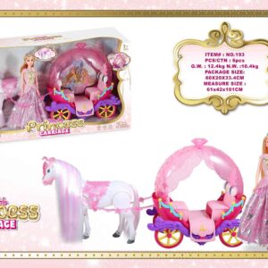 Rose Carriage with White Horse + Princess Doll