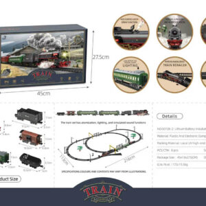 Retro railway with Smoke, Sound and Lights 216×113 cm