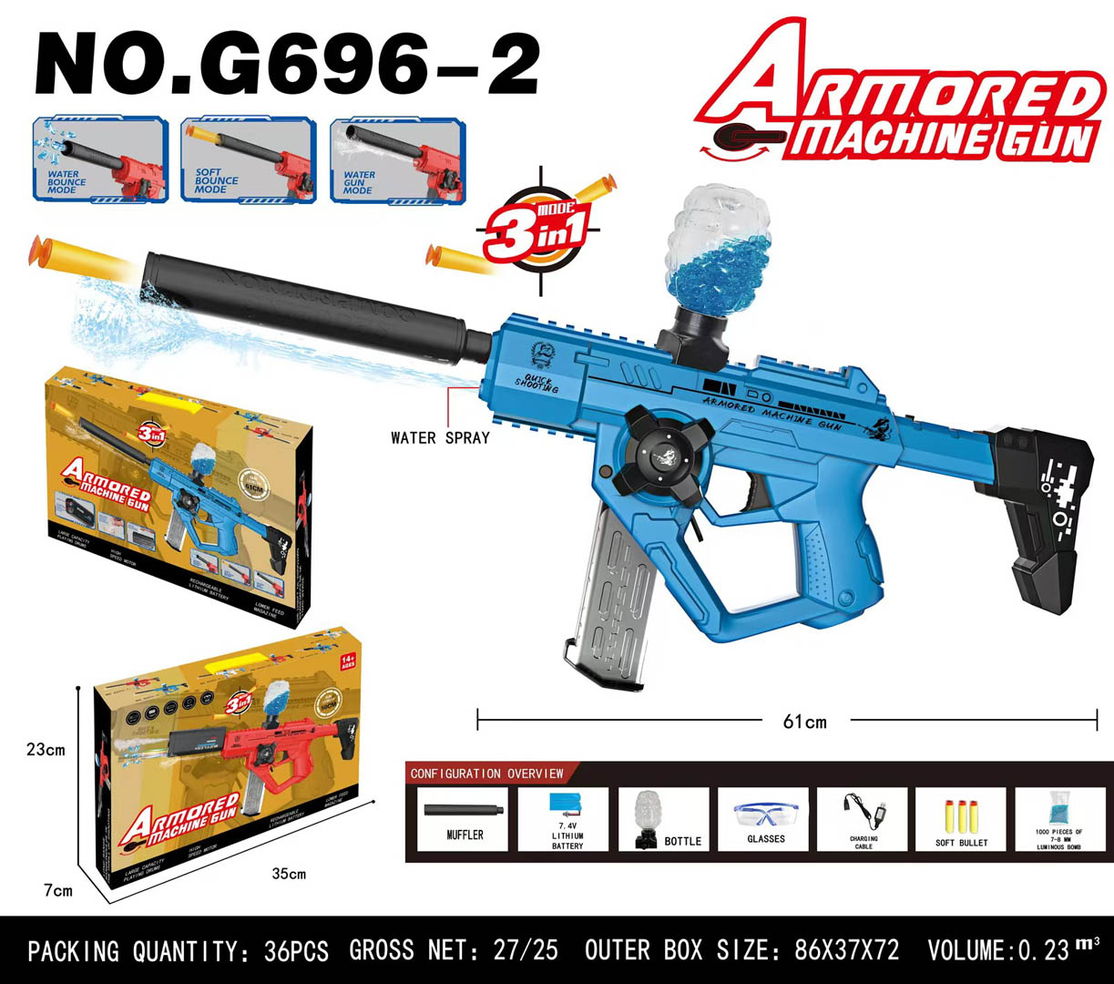 Water Ball Gun Gel Blue
