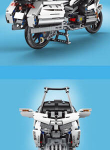 Set of bricks Motorcycle White 1328el.