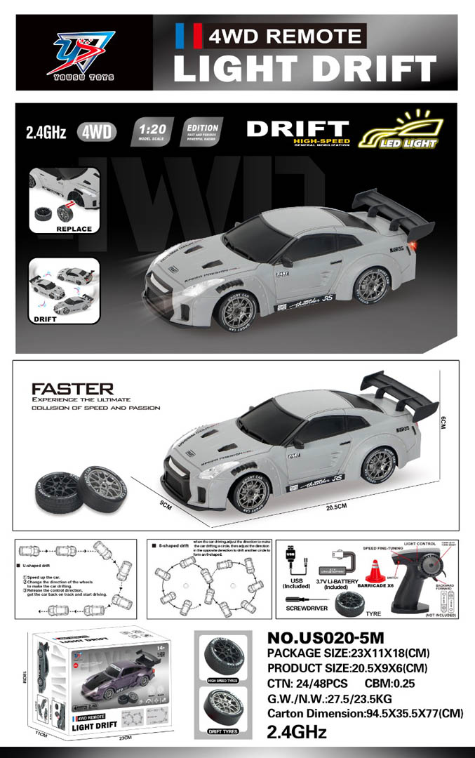 copy of R/C Drift Car 1:20 with Lights Function Green