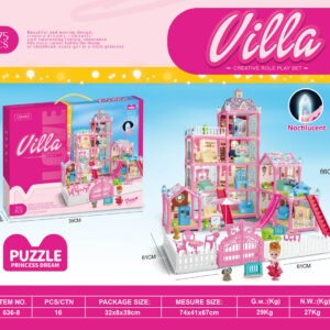 MEGA Pink Villa with Lights Function 275 pce. + Accessories