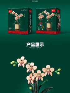 Beige Orchids Flower Set 357el.