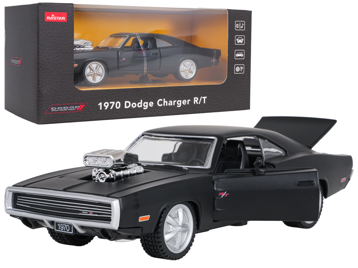 Metal Car 1:36 1970 Dodge Charger R/T Black RASTAR