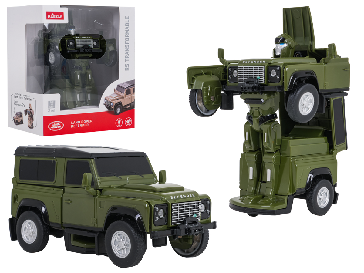 Metal Car/Robot 2in1 1:32 Land Rover Defender Green RASTAR