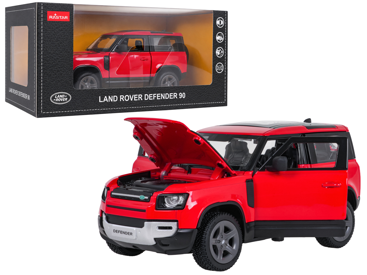 Metal Car 1:24 Land Rover Defender 90 Red RASTAR