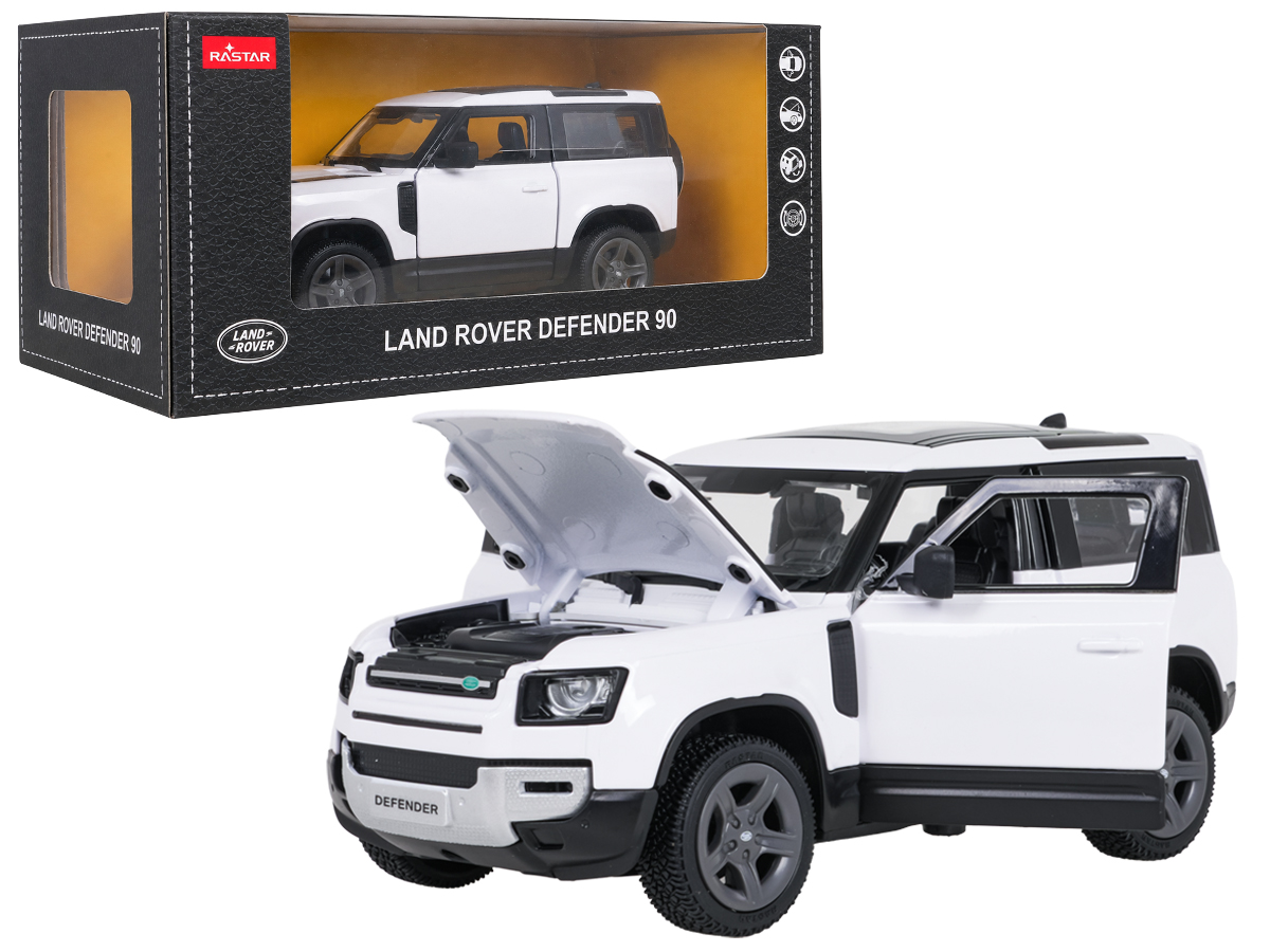 Metal Car 1:24 Land Rover Defender 90 White RASTAR