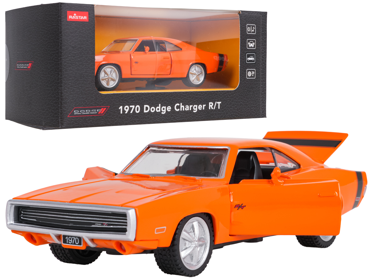Metal Car 1:36 1970 Dodge Charger R/T Orange RASTAR