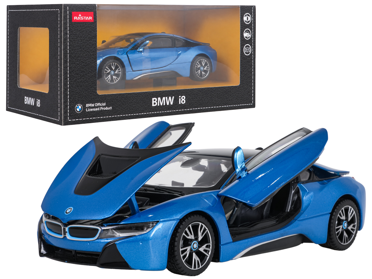 Metal Car 1:24 BMW i8 Blue RASTAR