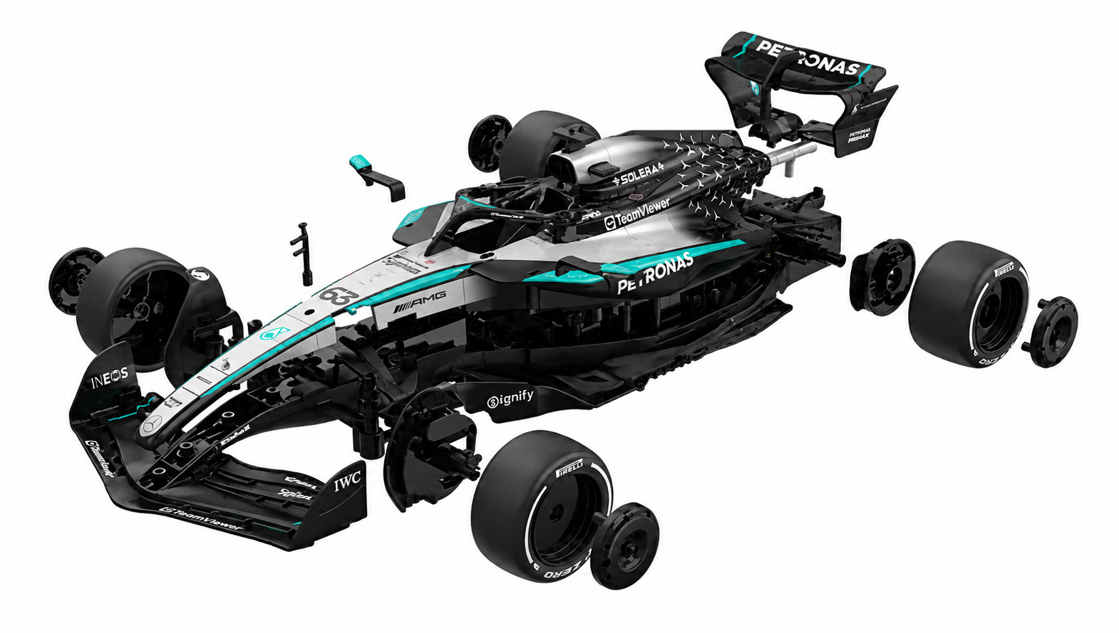 R/C car 1:16 Mercedes-AMG F1 W16 E Performance Building Kit Black RASTAR