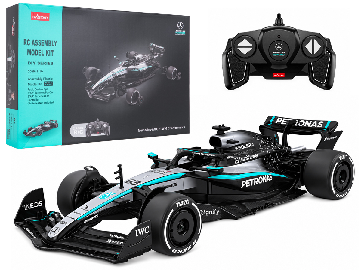 R/C car 1:16 Mercedes-AMG F1 W16 E Performance Building Kit Black RASTAR