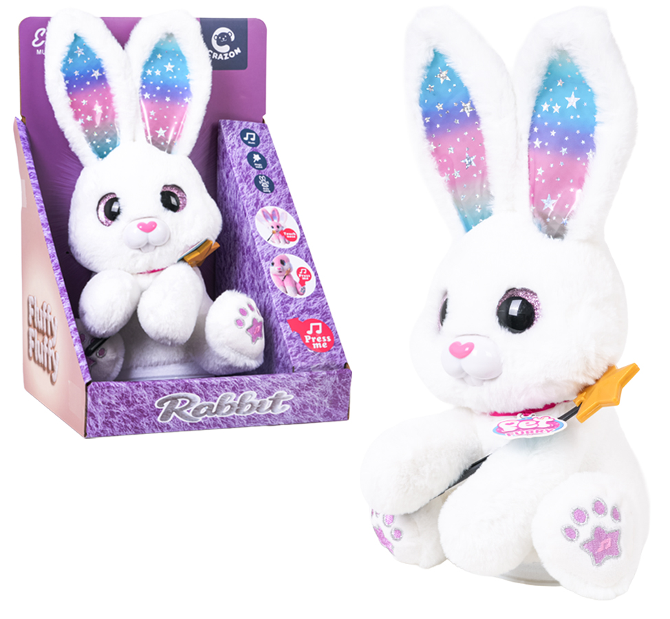 Interactive Bunny with Lights and Sounds Function White
