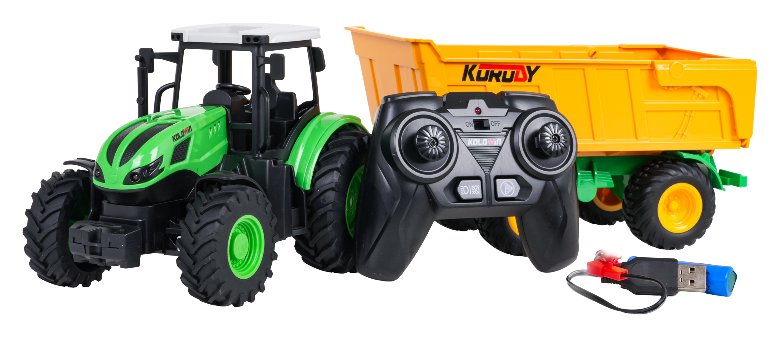 Tractor with openable yellow semi-trailer R/C 1:24