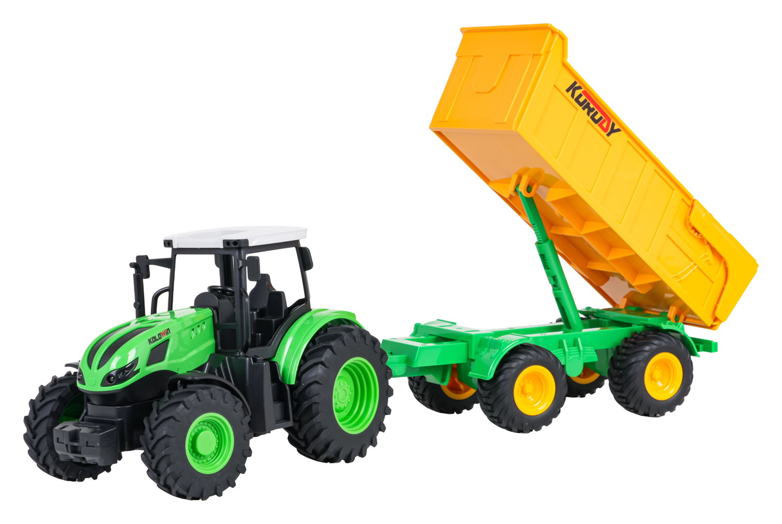 Tractor with openable yellow semi-trailer R/C 1:24