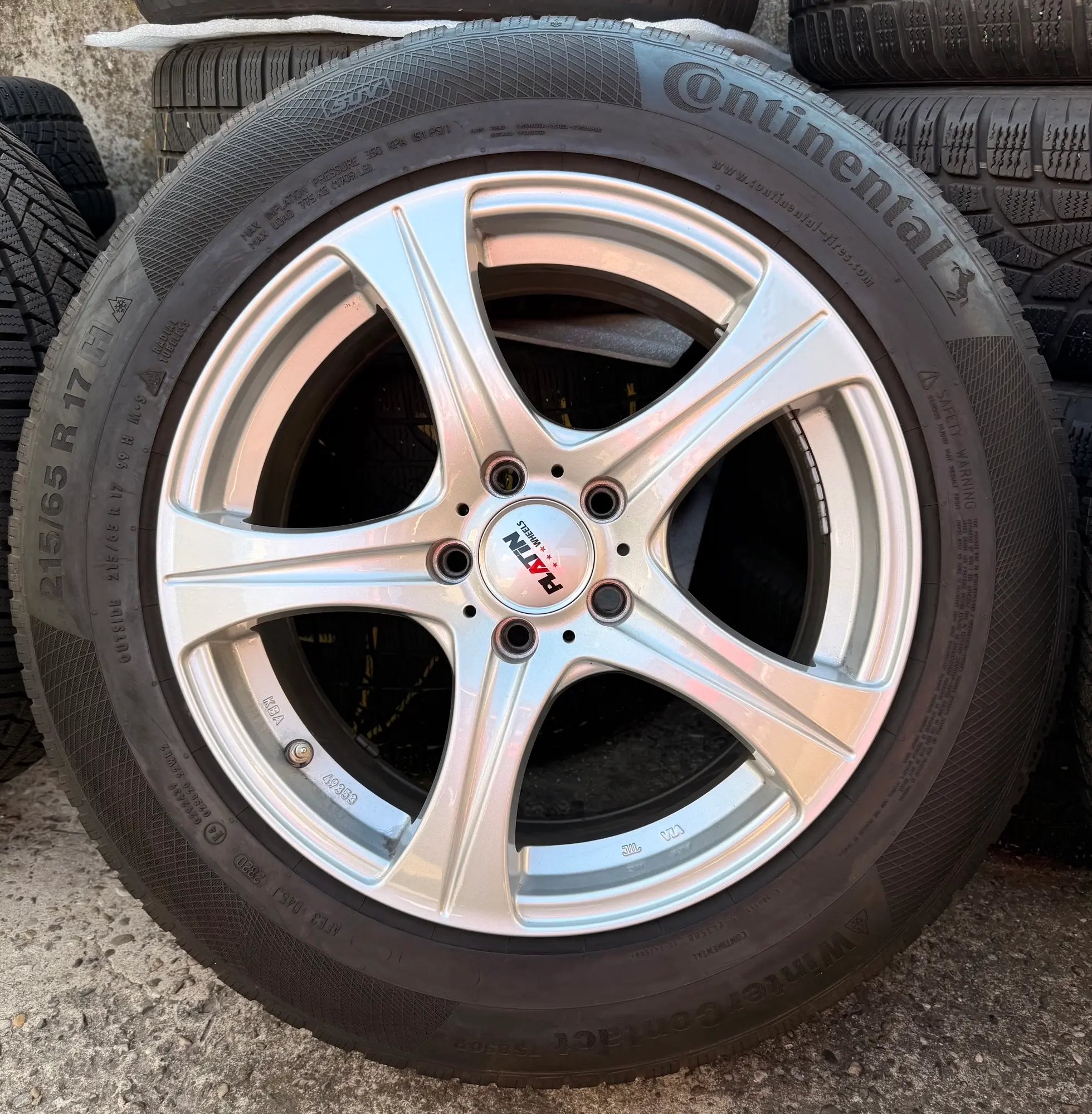 ALU FELGE PLATIN 17" 5X112 + TPMS GUME ZIMSKE 215-65-R17 - Slika 2
