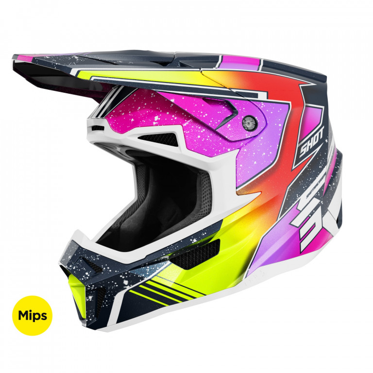 Helmet SHOT LITE RACING blue / neon yellow pearly 2XL
