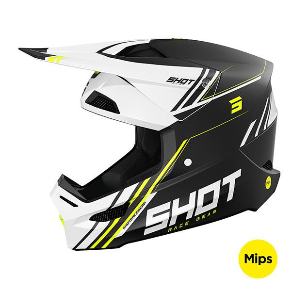 Helmet SHOT RACE SPRINT black neon yellow matt XS