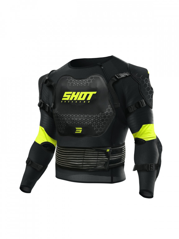 Protective vest SHOT OPTIMAL 2.0 black / neon yellow 2XL