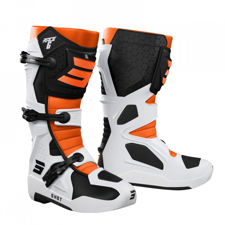 Čizme SHOT RACE 6 black / white / orange 39