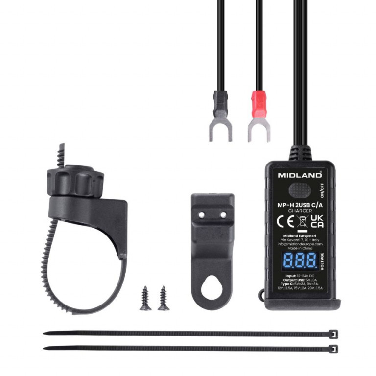 MP-H 2 USB C/A – USB motorcycle charger MIDLAND