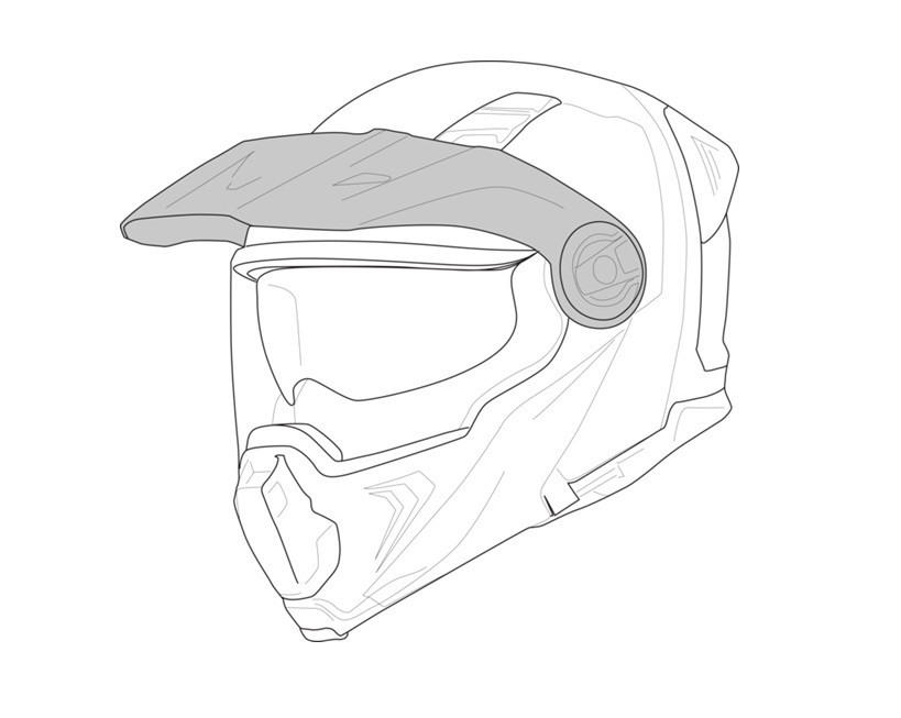 Helmet peak GMS FORTIS black-white