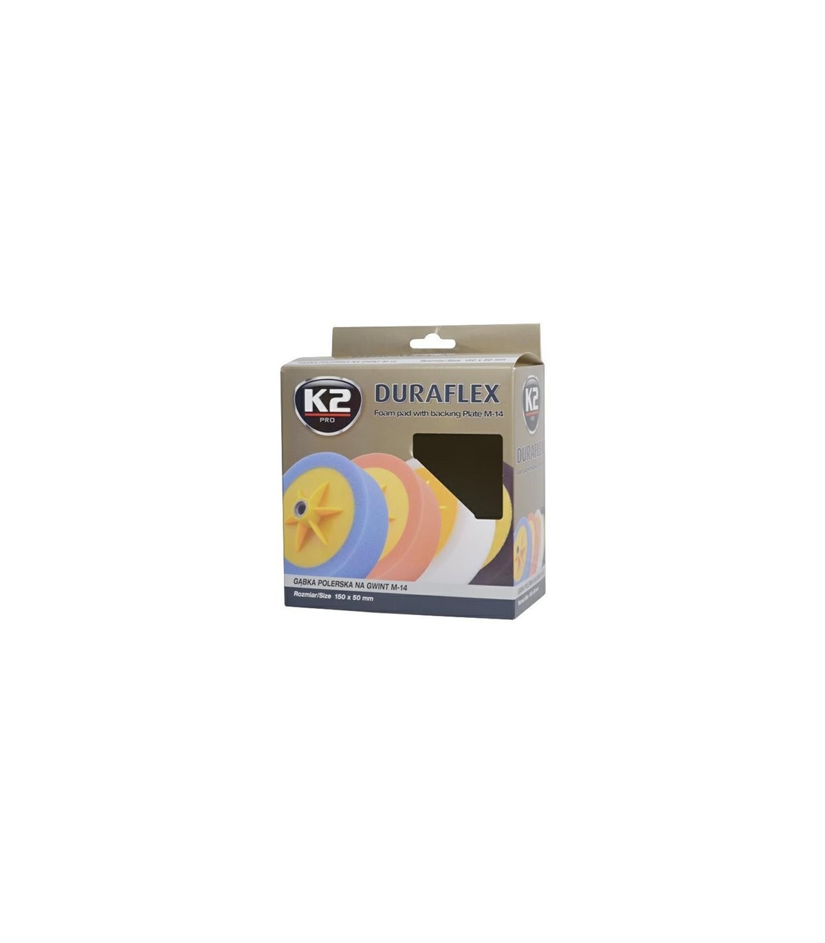 K2 DURAFLEX POLISHING SPONGE WITH HAND PLATE 150 x 50 mm BLACK