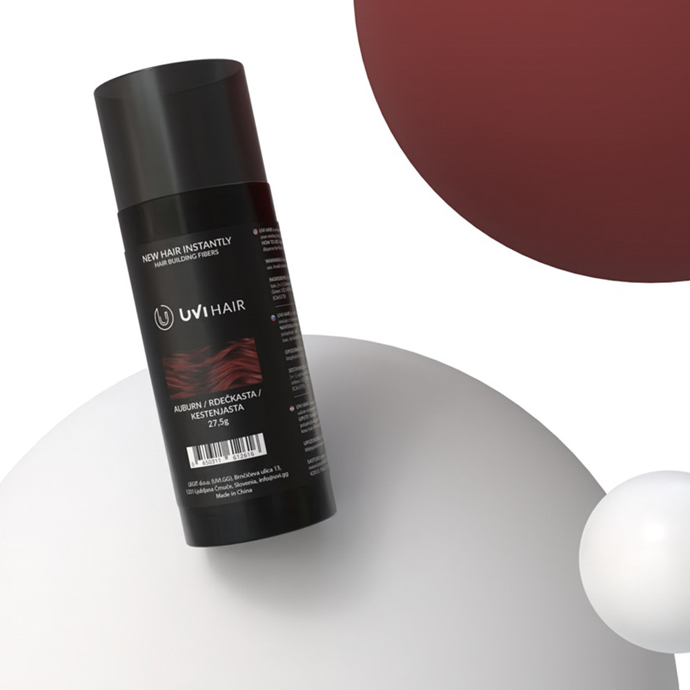 UVI Hair vlakna za kosu, AUBURN / Kestenjasta (velika 27,5 g, do 50 nanosa)