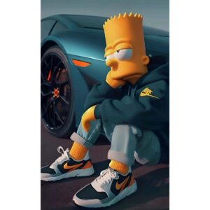 Sticker on the side B posts of the car – Bart Simpson
