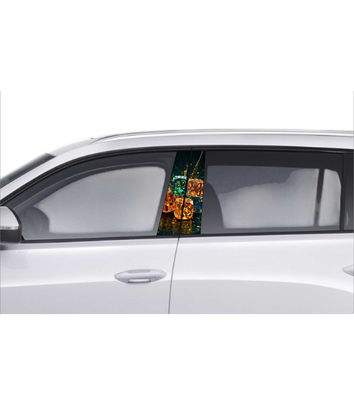 Sticker on the side b posts of a car - cubes - Slika 2