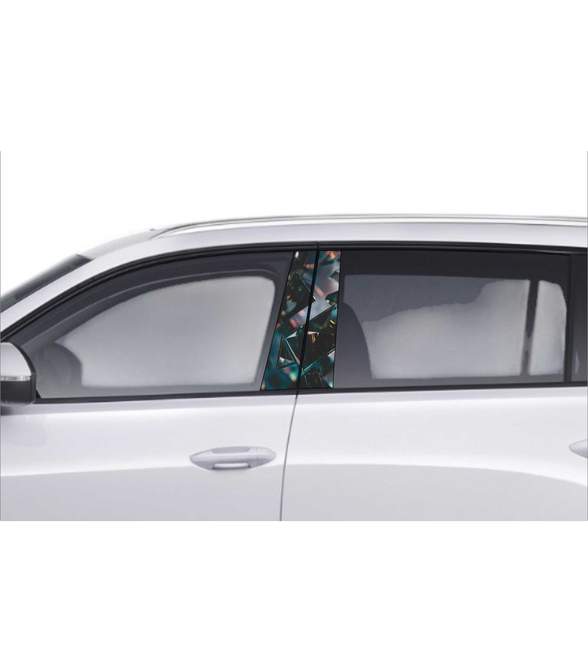 Sticker on the side b posts of the car - crystal - Slika 2