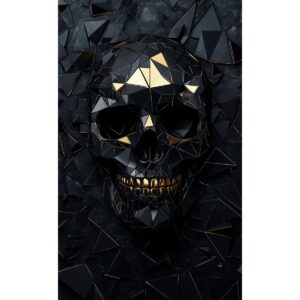 Sticker on the side b posts of the car – the skull