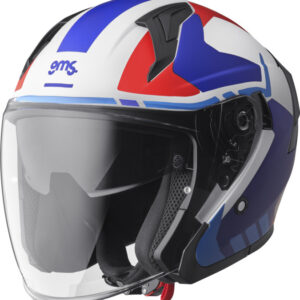 Jet helmet GMS VECTUS black matt – petrol – red XL