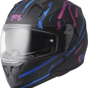 Full face helmet GMS HEXAGO graphic blue – violet 2XL