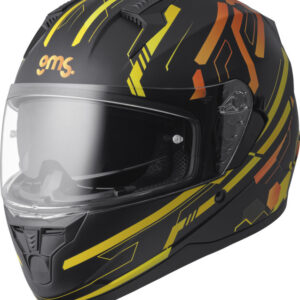 Full face helmet GMS HEXAGO graphic yellow – orange XL