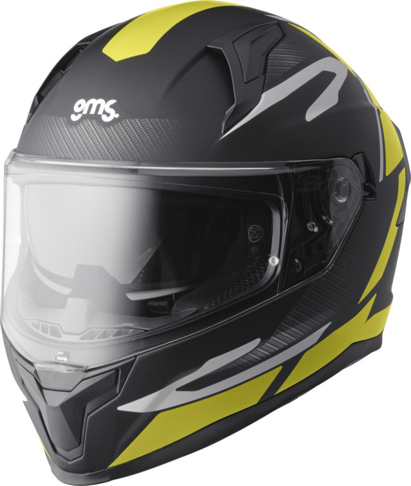 Full face helmet GMS VELOX graphic matt black-yellow-grey 2XL