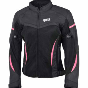 Moto jakna GMS TARA mrežasto ružičasta-crna D2XL