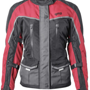 ženska moto jakna GMS TWISTER NEO WP crna-crvena D5XL