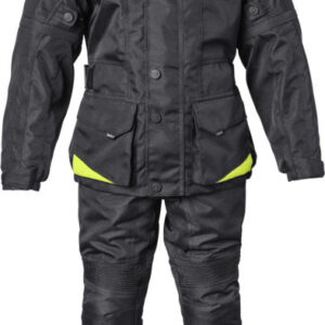 Moto jakna GMS Gear WP dječji crna-fluorescentno žuta 128
