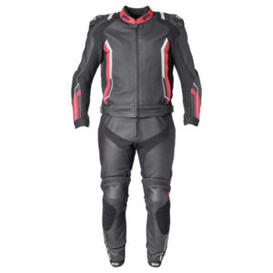 2pcs kožno moto odijelo GMS GR-1 crna-crvena-bijela 48H