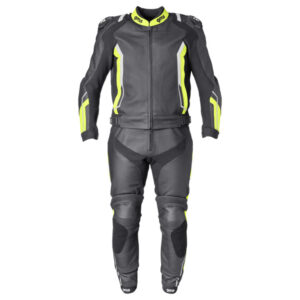 2pcs kožno moto odijelo GMS GR-1 crna-žuta-bijela 48H