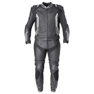 2pcs kožno moto odijelo GMS GR-1 crna-siva-bijela 52H