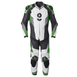 jednodijelno kožno moto odijelo GMS GRC-1 crna-bijela-zelena 48H