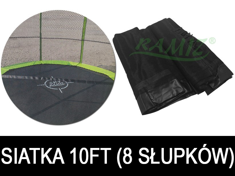 Safety net mesh for trampoline 10FT - 8 poles black
