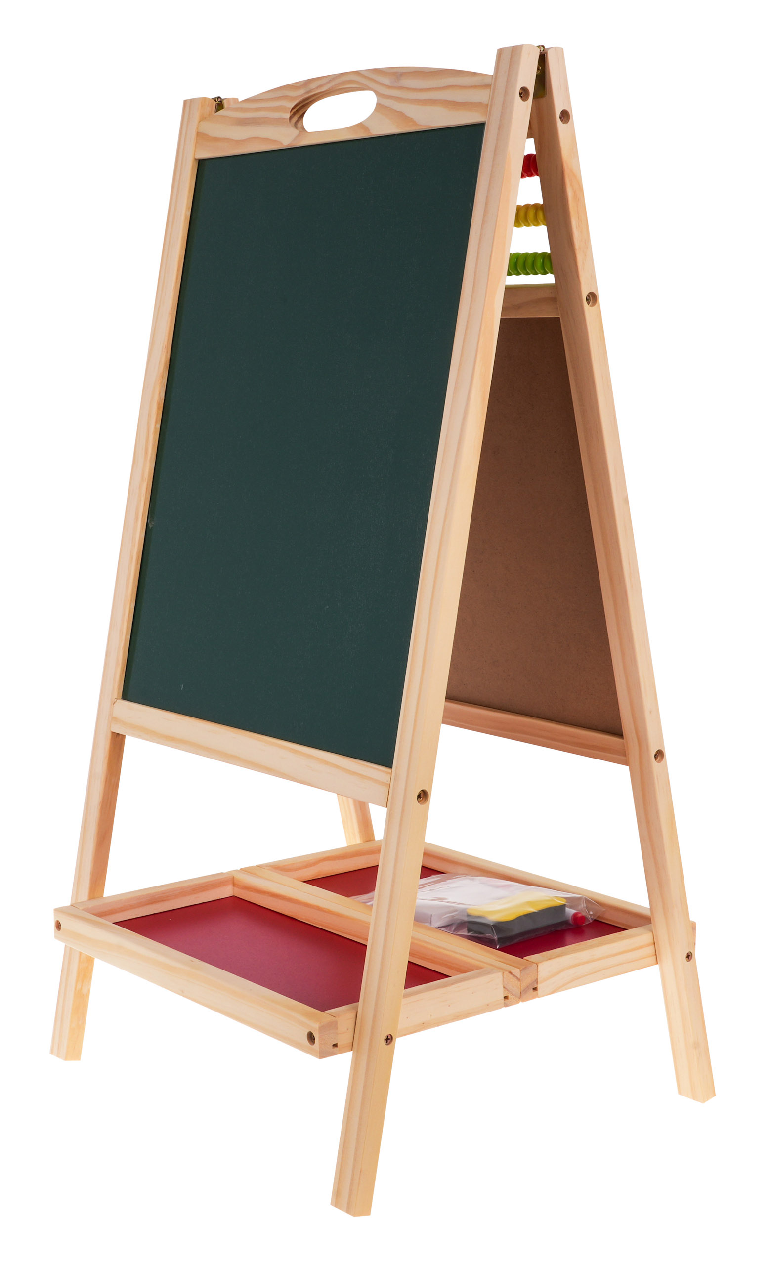 Wooden double-sided board with abacus