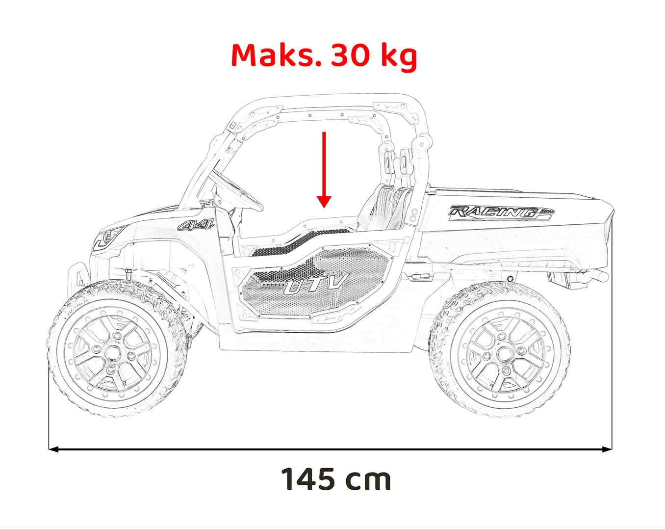 Dječji automobil Farmer kamion UTV trkaći plava